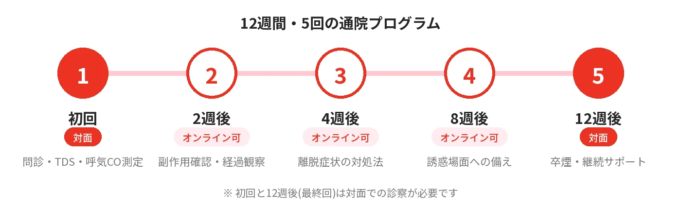 12週間・5回の通院スケジュール